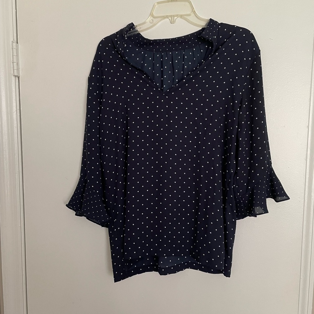 H&M Navy Polka Dot Women's Top Size 12